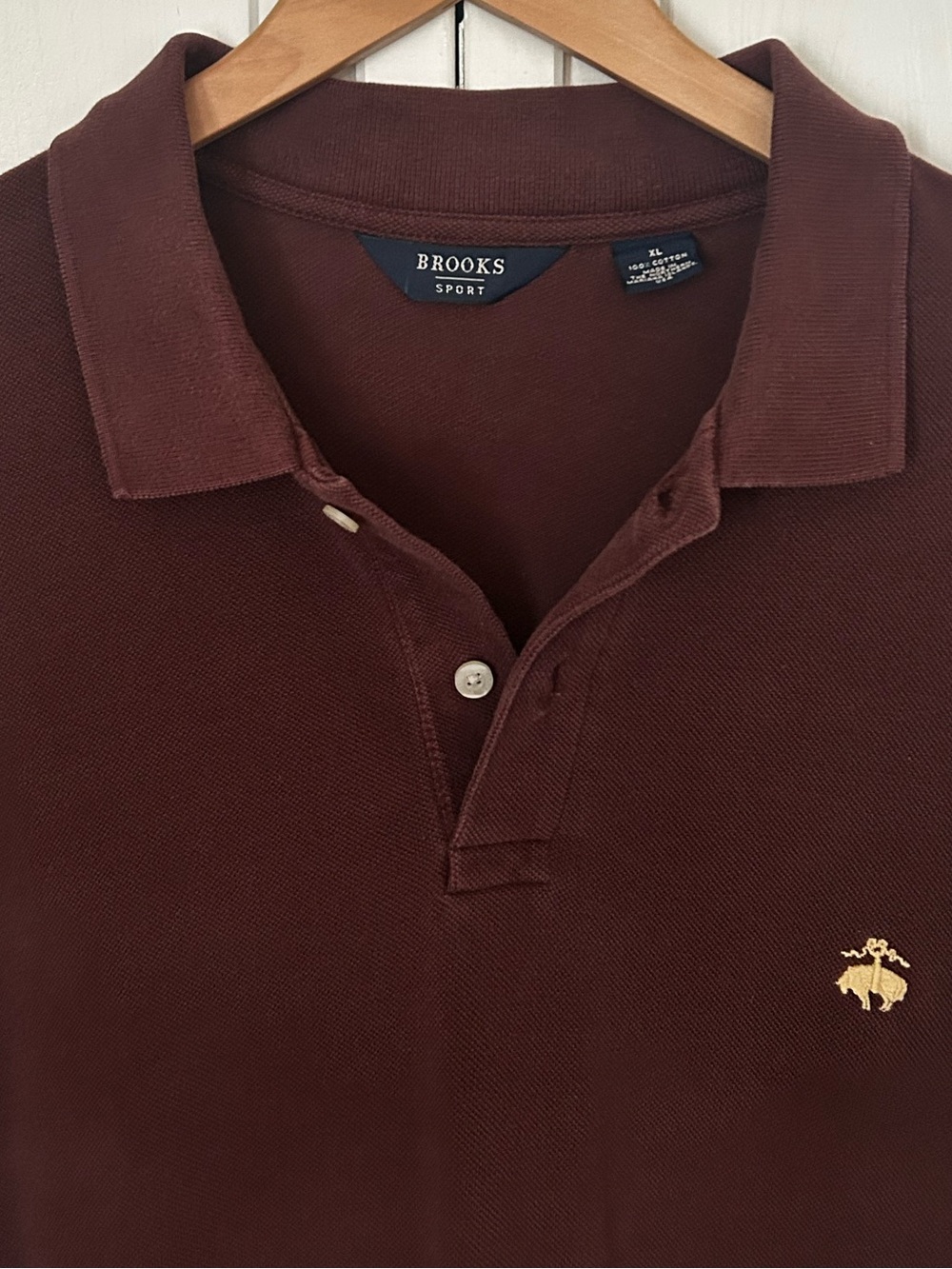 Brooks Sports Men’s Size XL Short Sleeve 100% Cotton Polo Tee